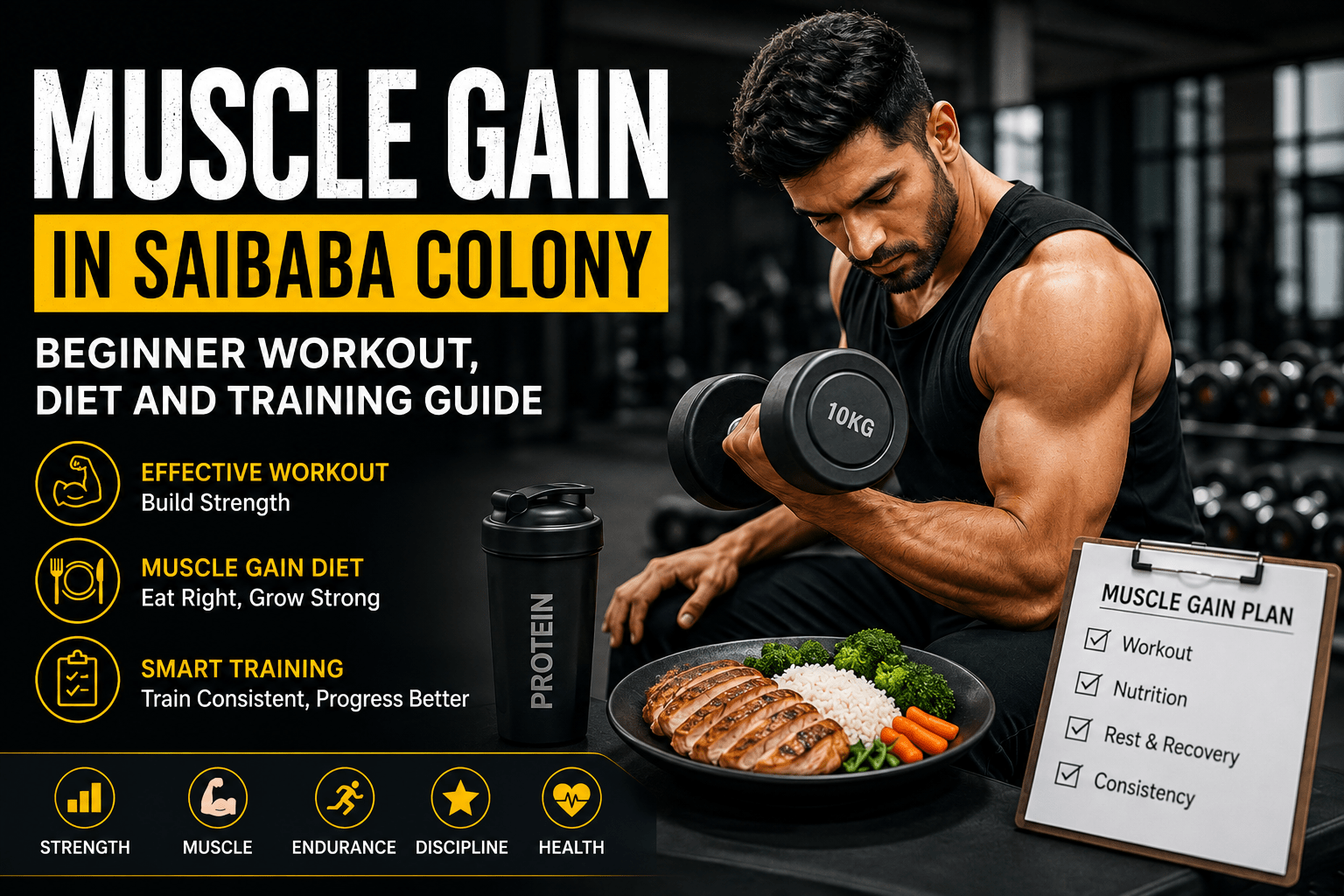 muscle gain gym saibaba colony