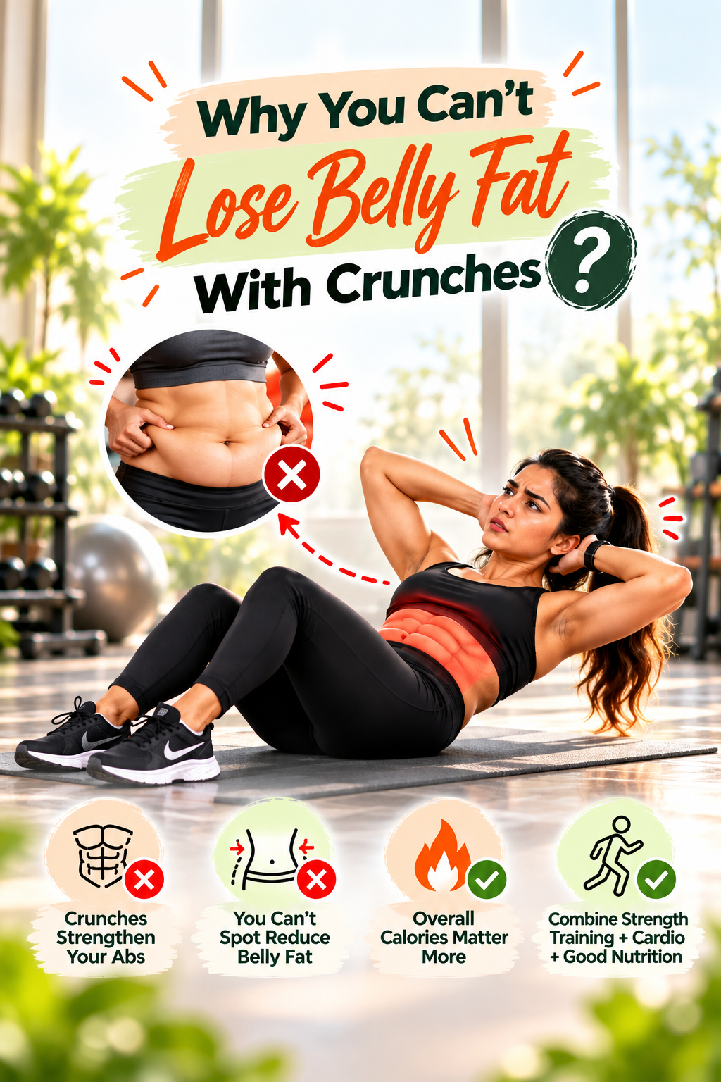 Why You Can’t Lose Belly Fat With Crunches?
